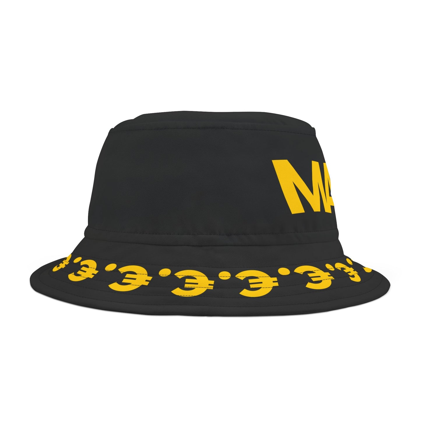 MAL€K Black - Gold Bucket Hat (AOP)