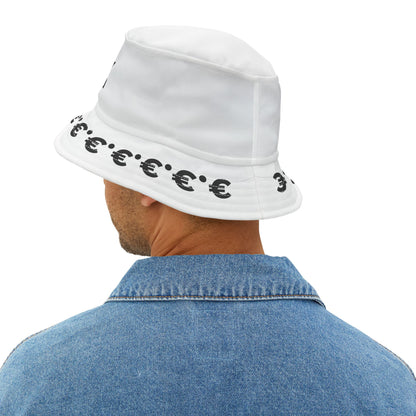 MAL€K White Bucket Hat (AOP)