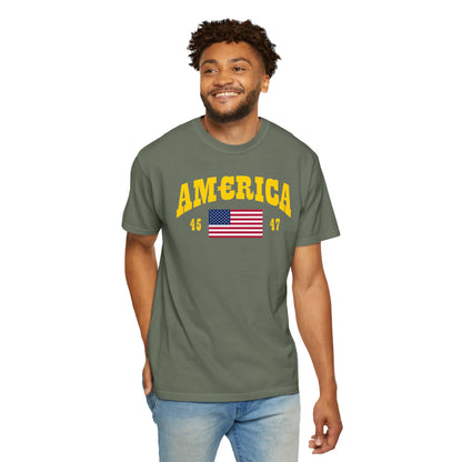 America T-shirt Gold