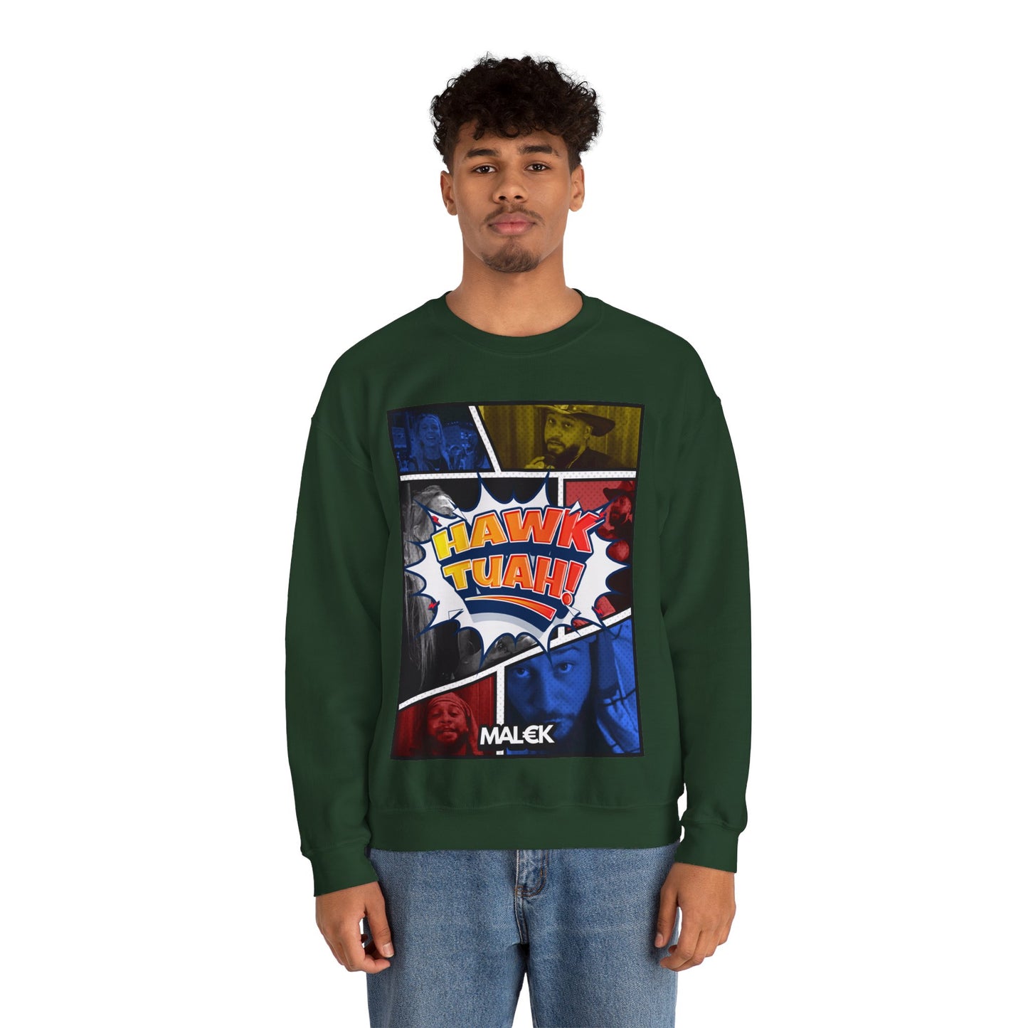 MAL€K Hawk Tuah Crewneck Sweatshirt v1