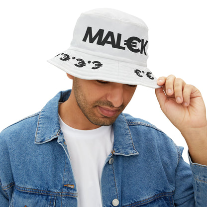 MAL€K White Bucket Hat (AOP)