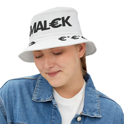 MAL€K White Bucket Hat (AOP)