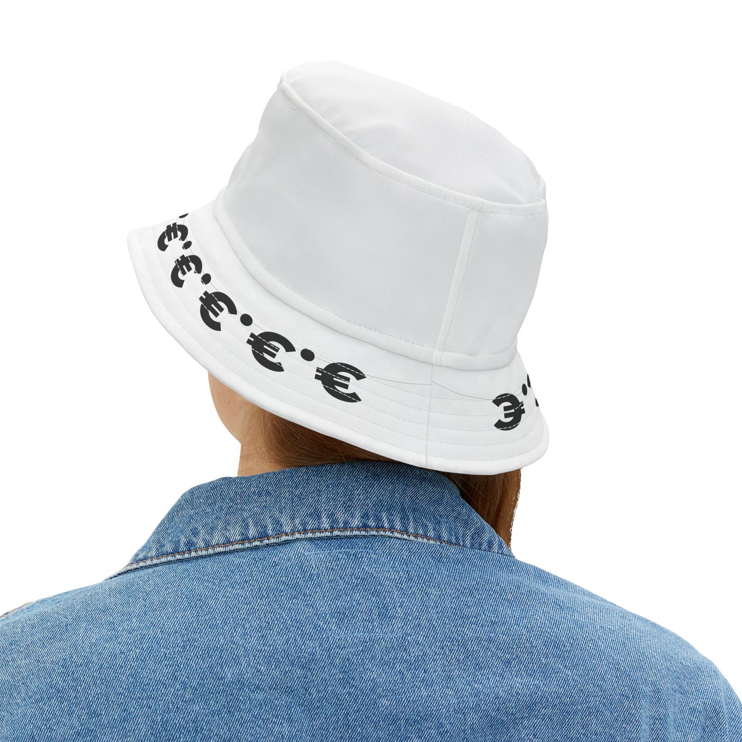 MAL€K White Bucket Hat (AOP)