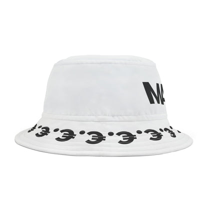 MAL€K White Bucket Hat (AOP)