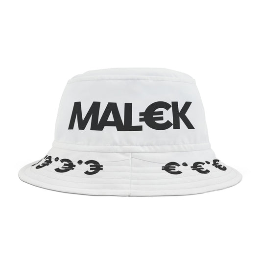 MAL€K White Bucket Hat (AOP)