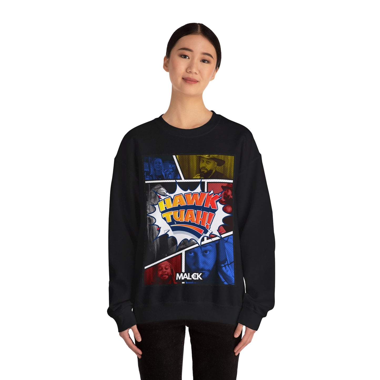 MAL€K Hawk Tuah Crewneck Sweatshirt v1