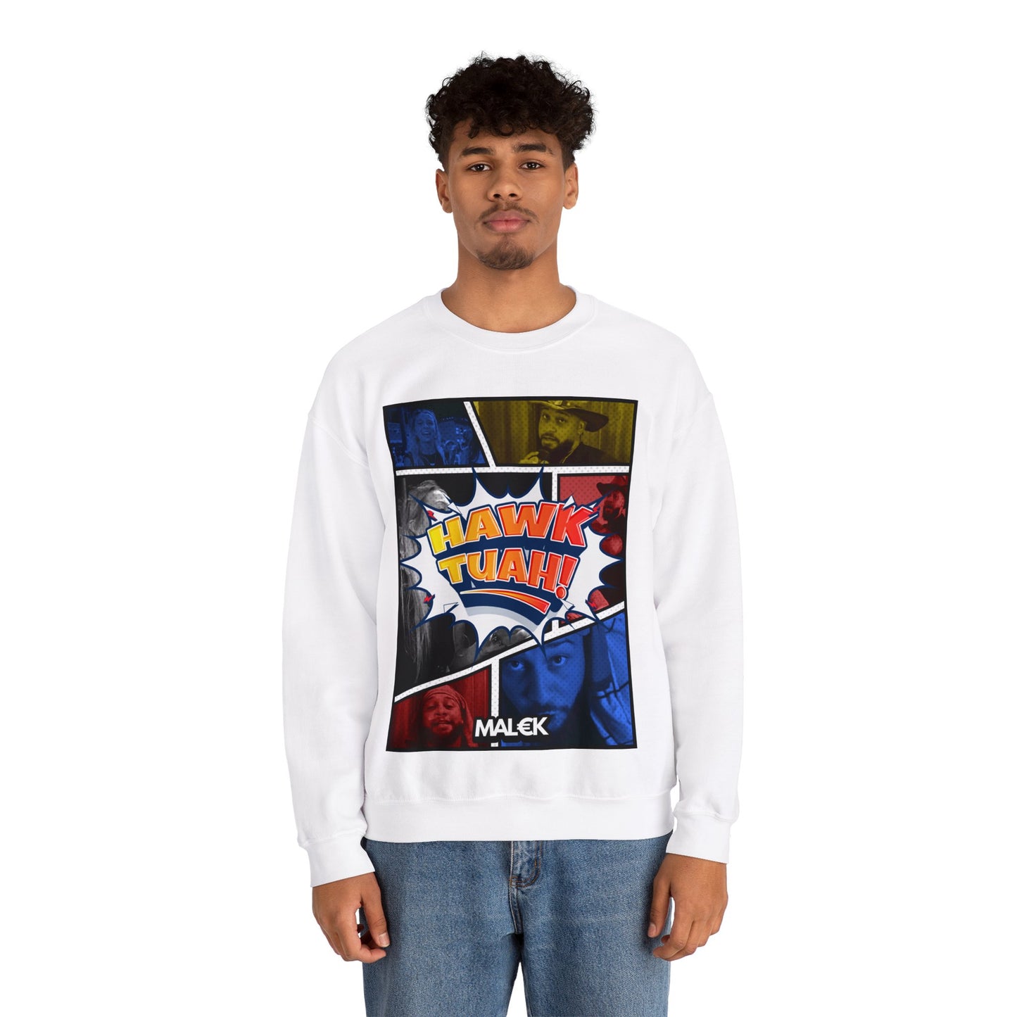 MAL€K Hawk Tuah Crewneck Sweatshirt v1