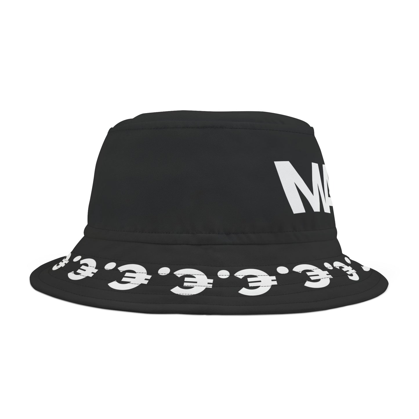 MAL€K Black - White Bucket Hat (AOP)