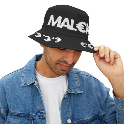 MAL€K Black - White Bucket Hat (AOP)